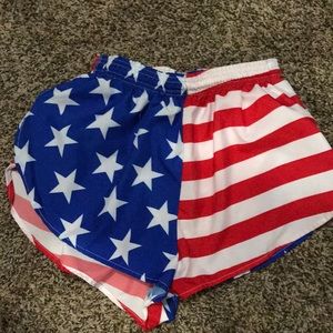 American Flag running shorts